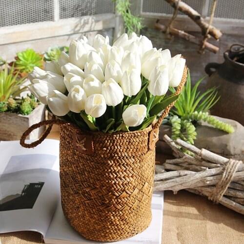 A bunch 5PC of Artificial Fake Flowers Tulip Bouquet Floral Wedding Bouquet Party Home Flowers Decoration bloemen decoratie c1