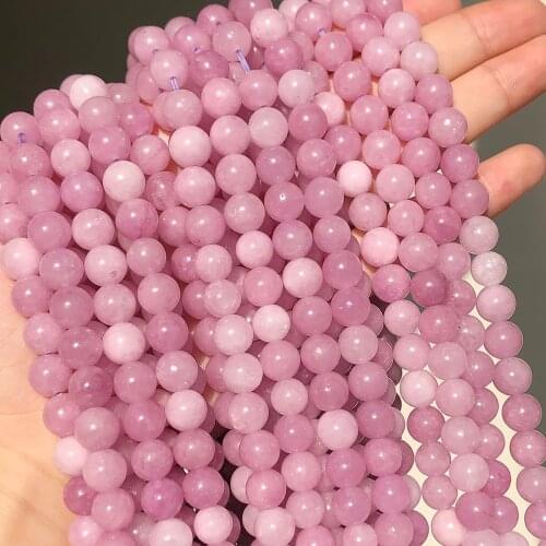 Natural Kunzite Purple Spodumene Stone Beads Round Loose Spacer Beads For Jewelry Making Findings Diy Bracelet Charm 6 8 10mm
