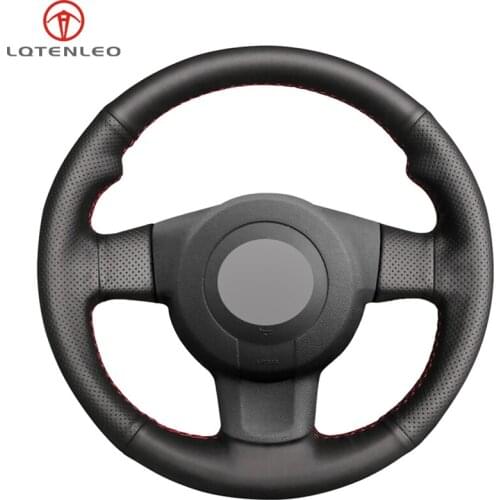 Black PU Artificial Leather Sew Car Steering Wheel Cover For Seat Leon (1P) FR 2007-2009 Leon (1P) Cupra 2007-2009 Ibiza (6L)