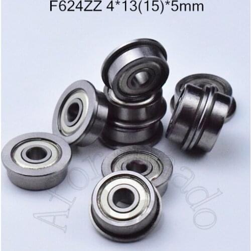 F624ZZ 4*13&15*5(mm) 10pieces free shippping 624 Flange bearings 624 F624 F624Z F624ZZ chrome steel bearing free shipping
