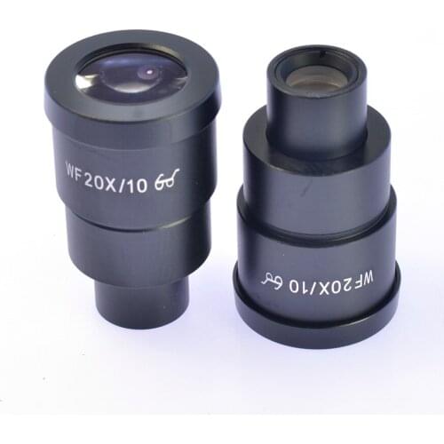 HAYEAR Wide Field WF20X/10mm Angle Eyepiece High Eye Point Stereo Microscope Eyepiece Mount Size 30mm for Zoom Stereo Microscope