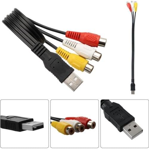 USB to three lotus AV cable USB to 3RCA audio and video cable set-top box TV cable pure copper
