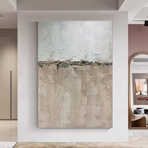 Nordic style handpainted Abstract Gold Foil Porch Hanging Oil Paintings Modern picture wall Decorative Villa Model Room Mural