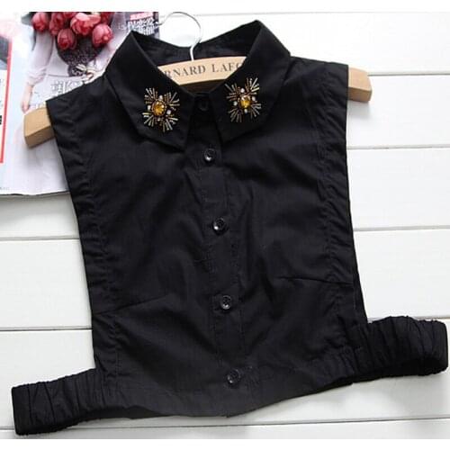 Korean hand-made female collar lapel shirt collar women pearl Shirt Fake Collar Sweet gold bead stand collier femme Decorative