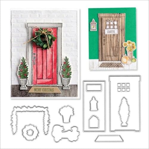 Metal Cutting Dies And Stamps Doors and windows for DIY Scrapbooking Album Paper Cards Decorative Crafts Embossing Die Cuts