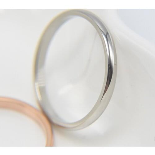 Fashion Titanium Steel Rose Gold Ring Anti-allergy Smooth Simple Wedding Couple Ring Jewelry Gift for Man or Woman