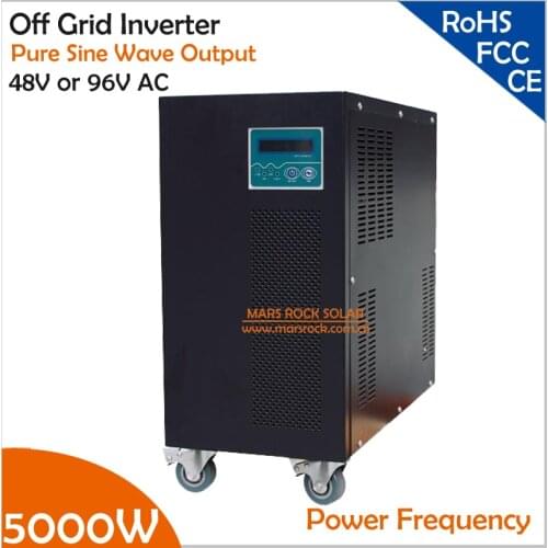 Power Frequency 5000W 48V or 96V DC to AC 110V or 220V Pure Sine Wave Off Grid Inverter with City Grid Charge Function