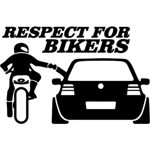 S50759# Various Sizes/Colors Car Stickers Vinyl Decal Respect For Bikers Motorcycle Decorative Accessories Creative
