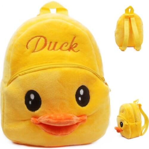 Cool cartoon kids plush backpack toys lovely duck schoolbag Childrens gifts boy girl baby student bags lovely Mochila