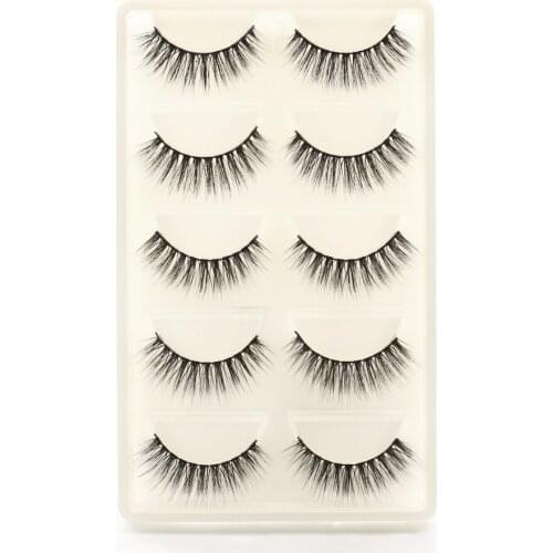 OWOSC 5 Pairs Mink Eyelashes 5D False Eyelashes Dramatic Thick Makeup Natural Volume Soft Beauty Fake Eyelashes Custom Your Logo