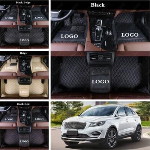 Luxury Leather Car Floor Mats for Lincoln MKC MKT MKX MKZ MKS Continental Automobile Carpet Cover Car Foot Mats Auto Floor Mat