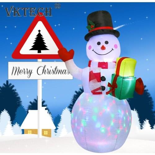 Christmas Lighted Inflatable Snowman LED Light Toy Decoration Dolls LED Yard Prop for Household Parties Ornaments