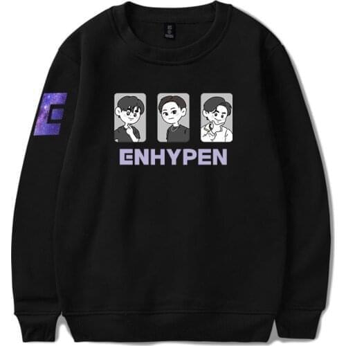 ENHYPEN KPOP Print Loose Tops Sweater Series Women/Men Clothe Turtlenecks Round collar fleece