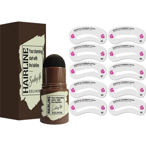 Convenient Brow Stamp Shaping Kit Eyebrow Stamp Waterproof Long Stick Shape Stamp Brow Lasting Natural Easy to color Contouring
