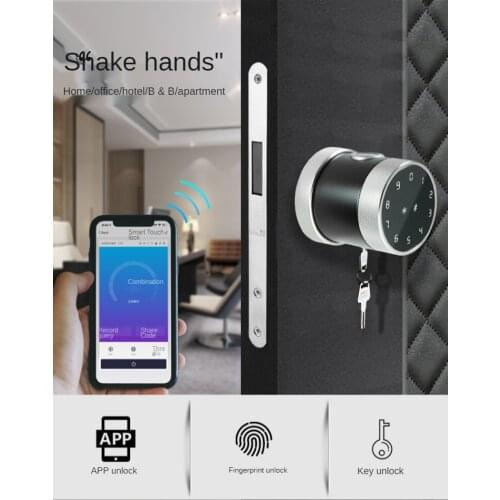TTlock or Tuya app Smart Door Lock Fingerprint Door Lock Electronic Bluetooth Mechanical Door Lock /App/Code/Key/Fingerprint