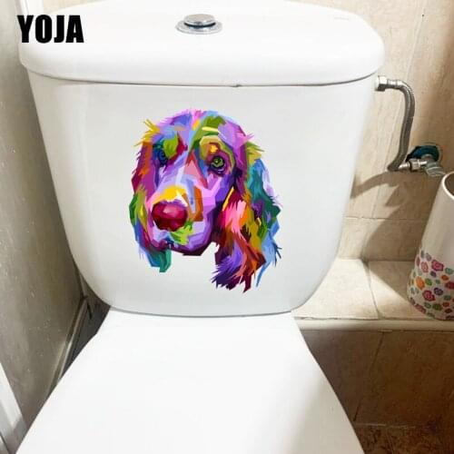 YOJA 19.4×23.3CM Color Golden Retriever Portrait Personality Toilet Decor Fashion Home Wall Stickers T1-3029