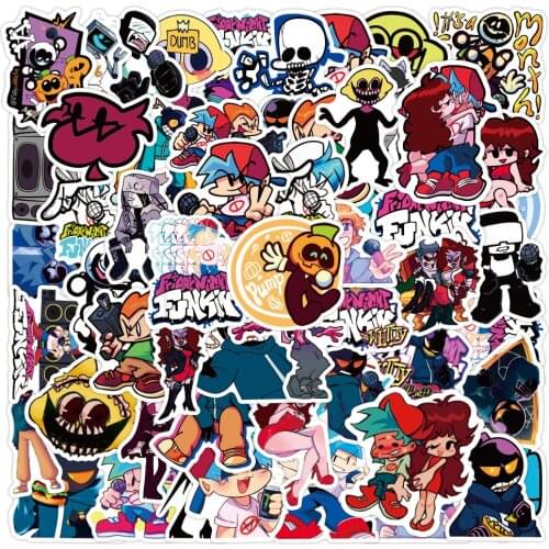 10/30/50PCS Friday Night Funkin Game Stickers Boyfriend Skid and Pump Car Guitar Motorcycle Luggage Suitcase Sticker Decals Toy