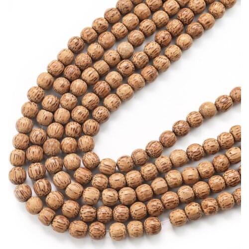 10mm Natural Wood Round Loose player Beads Coconut Shell Wooden rosary DIY necklace bracelet Making Woman Man Jewelry Accessory