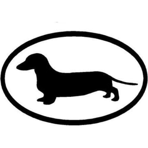 15.2*9.8CM Dachshund Dog Vinyl Decal Car Cover Scratches Animal Personality Cartoon Stickers Black/Sliver C6-1210