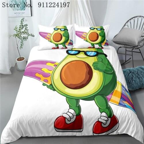 Avocado Duvet Cover Comforter Bedding Set 3D Printing Cartoon 3pcs Quilt Cover Single Double Queen King Size Home Textile