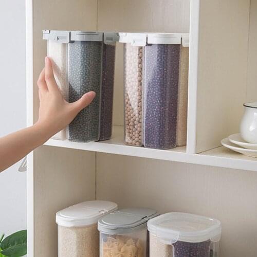 2/4 Grids Household Transparent Lid Sealed Jar Food Storage Can Bottle Container