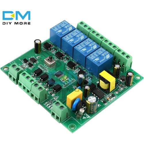 4 Channel 4CH Relay Module AC 220V Power Supply 8 Bit MCU Modbus RTU Control Module RS485 TTL UART Controller