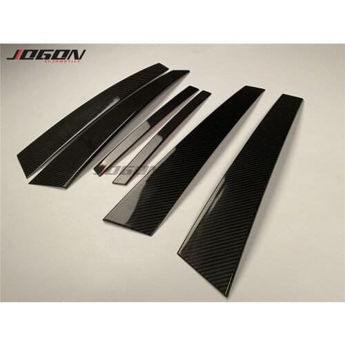 6 pcs For Alfa Romeo Stelvio 949 2017- 2020 Real Carbon Fiber Exterior Car Window Pillar Cover Trim Sticker Kit Accessories
