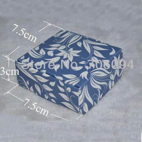 7.5*7.5*3CM,100pcs/lot,Cosmetic/Jewerly blue printed paper box handmade gift boxes,Essential oil box,custom box logo