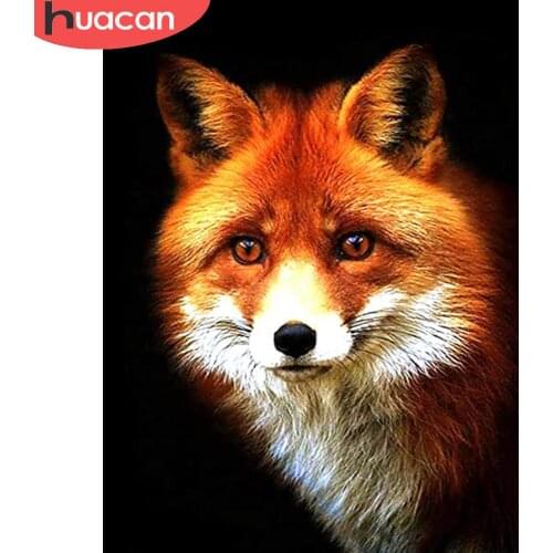 HUACAN 5d Diamond Painting Fox Home Decor Mosaic Animal Embroidery Cross Stitch Wall Stickers Diamond Art