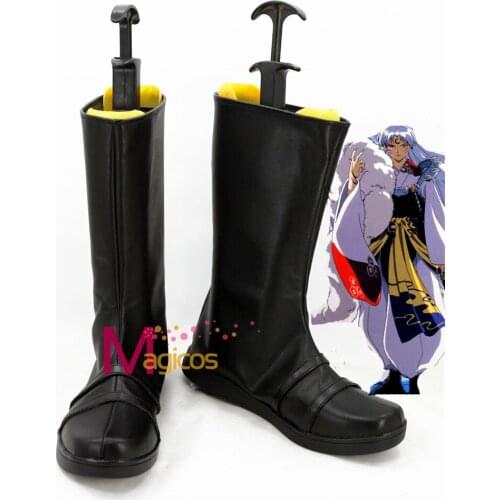 Anime Inuyasha Sesshoumaru Black Boots Cosplay Party Shoes Custom-made