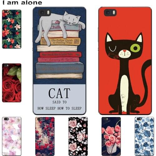 I am alone Phone Case For Huawei Ascend P8 P8 Lite P8 Lite 2017 Bags Fashion Color Cute Cartoon Printed Paint Mobile