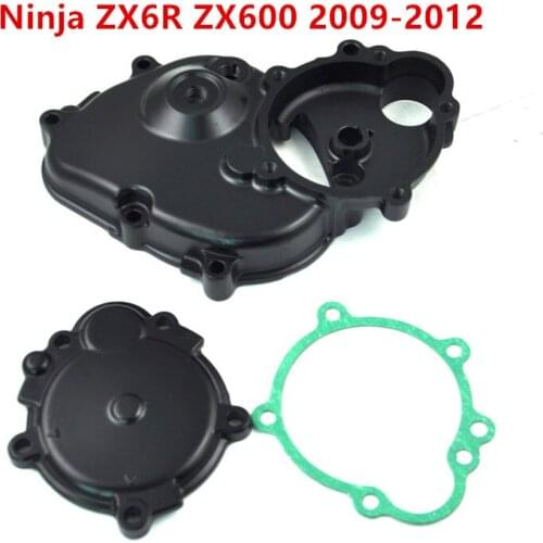 Motorcycle Generator Engine Crankcase Stator Cover Two Kits With Gasket For Kawasaki Ninja ZX6R ZX-6R ZX600 2009-2012
