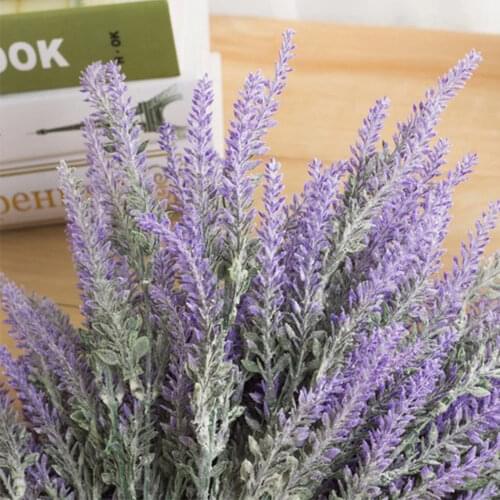 Wheat Lavender Artificial Flowers Wedding Party Home Living Room Decoration Flocking Potted Plants Plastic Flowers Ornaments