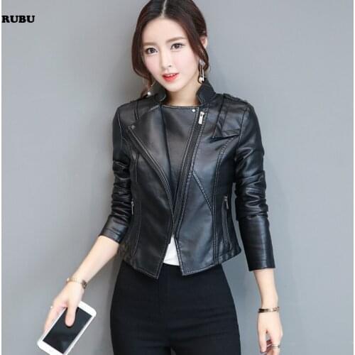Women Pu Leather Jacket Women Slim autumn Jackets Female Autumn Warm Feminino Femme Basic Jacket Faux Leather zipper jacket Coat