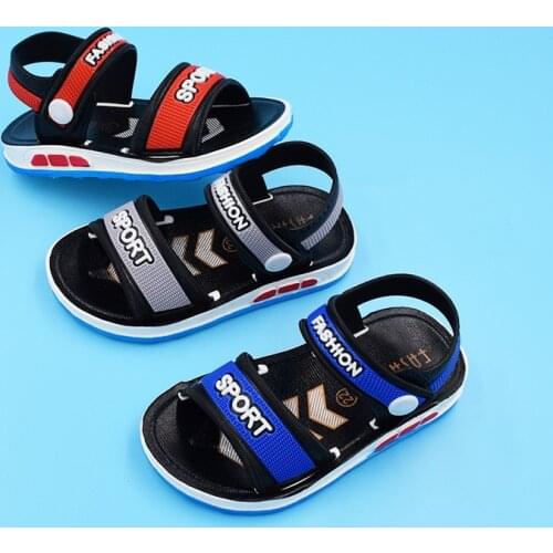 2021 New Summer Korean Childrens Sandals Boys Casual Breathable Soft Thick-soled Non-slip Wear-resistant Beach Shoes Sandals