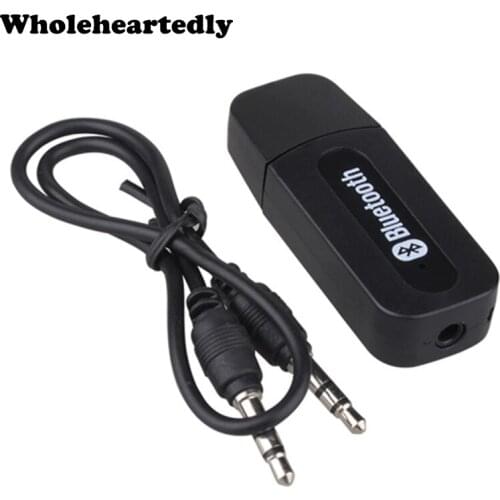 WHOLEHEARTEDLY Mini Portable USB Wireless Handfree Bluetooth Music Receiver Dongle Kit Mp3 + 3.5mm Audio Cable for Speaker Aux