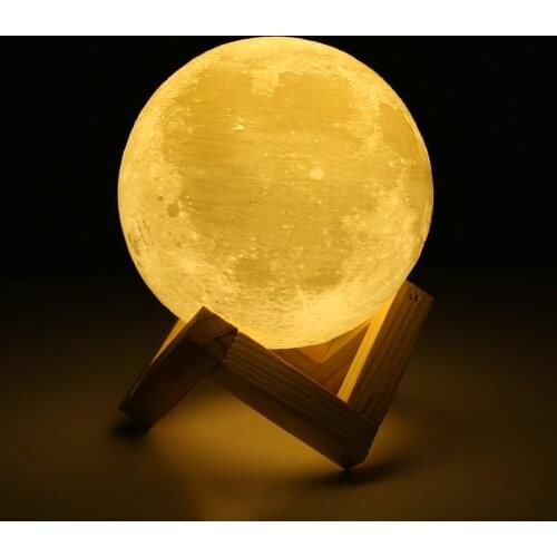 Original Rechargeable 3D Lights Print Moon Lamp Touch Switch Moon Light Bedroom Desk Lamp Led Night Light 3d Lamp Creative Gift