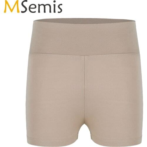 MSemis Girls Gymnastics Leotard Dance Wear High Waist Activewear Girl Sports Gym Workout Shorts Kids Fitness Yoga Shorts Bottoms