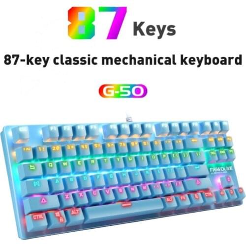 G50 Wired Mechanical Keyboard Green Axis Colorful RGB Light Gamer Keyboard Game Player for Computers