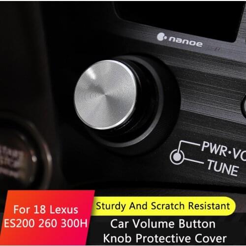 QHCP Car Volume Button Knob Protective Cover Metal Aluminum Alloy Decorative Stickers Interior For Lexus ES200 260 300H 2018