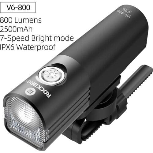 ROCKBROS Bicycle Light Front Bicycle Handlebar Lamp USB Cycle Headlight 400/800 Lumen Cycling Flashlight Bicycle Accessories