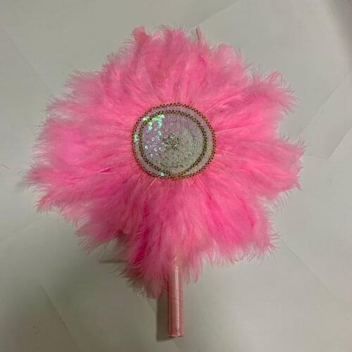 Luxury Custom African Wedding Feather Hand Fan Handmade Bride Hand Held Photo Props for Wedding Party Favors Wedding Feather Fan