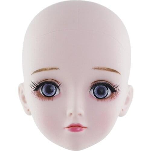 DIY Plastic Head Sculpt with 4D Eyes for 1/3 BJD 60cm Dolls Accessories