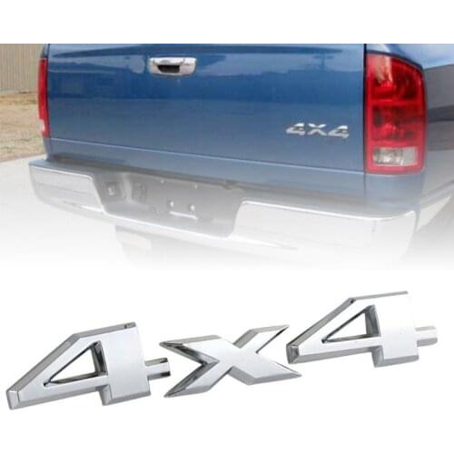 Silver 4X4 Car emblem Sticker Nameplate Badge 15*2.8CM For Dodge Ram 1500 2500 3500