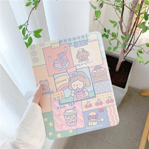 Cute Cartoon For iPad AIR 2 3 10.5 Pro 2019 7th 10.2 inch Case for iPad 2017 2018 9.7 Mini 5 With Pencil Holder Cases
