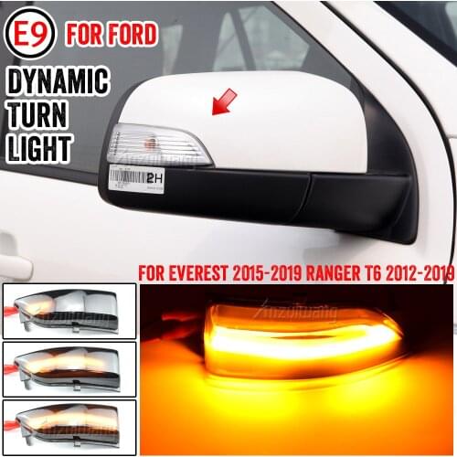 LED Dynamic Turn Signal Light Side for Ford Ranger T6 2012-2019 Raptor Wildtrak Sequential Scroll Mirror Indicator