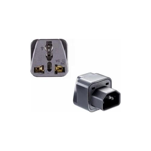 UPS IEC C14 to Universal Female AU US UK EU 2/3 Pin Socket Power Adapter AC Plug