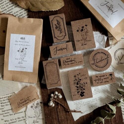 Vintage Collage Label Stamp Journaling Planner Rubber Stamps for Scrapbooking Cards Decoration Embossing Craft standard stamp