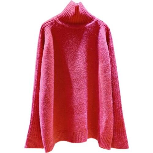 Women Pullover Sweaters Sweet Turtleneck Long Sleeve Knitted Loose Sweater Tops Winter Ladies Jumper Newest Swearters