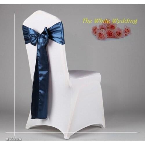 100 Frence Blue Free Shpping to Europe Premium Wedding Satin Chair Sash